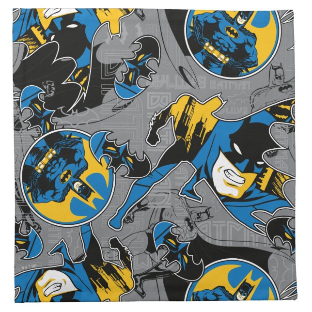 Batman Full Throttle Toss Pattern Cloth Napkin (Front)