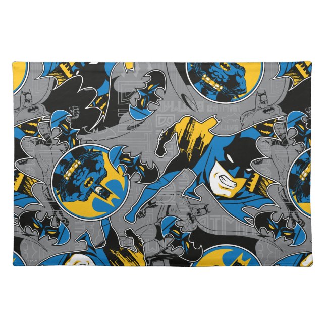 Batman Full Throttle Toss Pattern Cloth Placemat (Front)