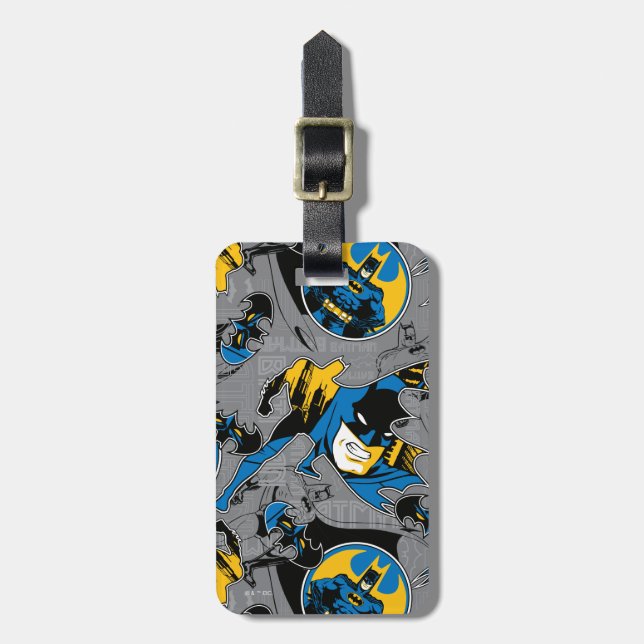 Batman Full Throttle Toss Pattern Luggage Tag (Front Vertical)