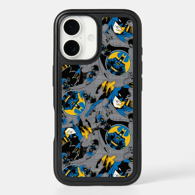 Batman Full Throttle Toss Pattern Otterbox iPhone Case (Back)