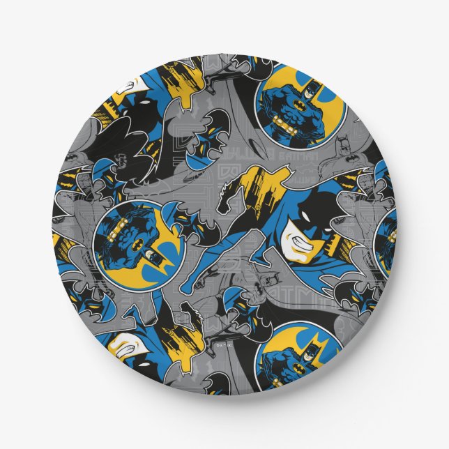 Batman Full Throttle Toss Pattern Paper Plates (Front)