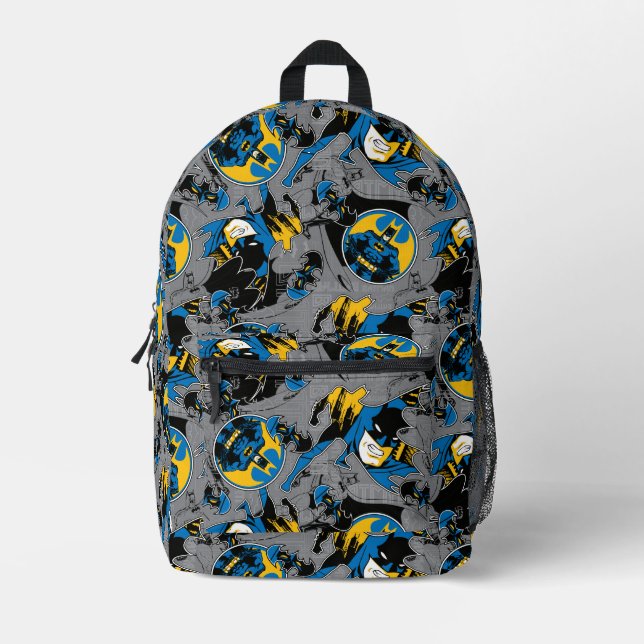 Batman Full Throttle Toss Pattern Printed Backpack (Front)