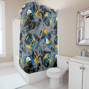 Batman Full Throttle Toss Pattern Shower Curtain