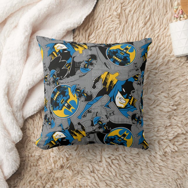 Batman Full Throttle Toss Pattern Throw Pillow (Blanket)