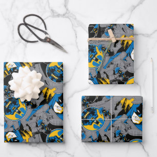 Batman Full Throttle Toss Pattern Wrapping Paper Sheets
