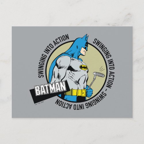 Batman Golfing _ Swinging Into Action Postcard