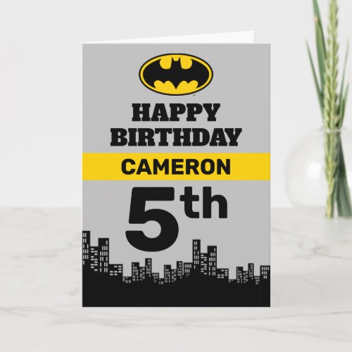 Batman Gotham City  Birthday  Add Age and Name Card