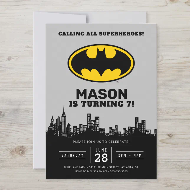 Batman - Gotham City | Birthday Invitation | Zazzle batman-gotham-city-birthday-invitation-zazzle