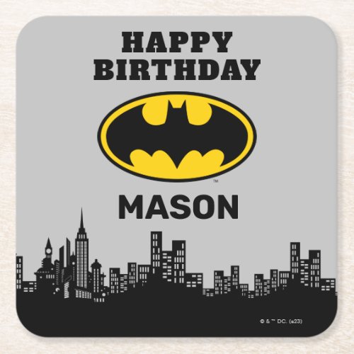 Batman _ Gotham City  Birthday  Square Paper Coaster