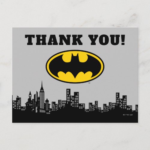 Batman Gotham City Birthday Thank You Card