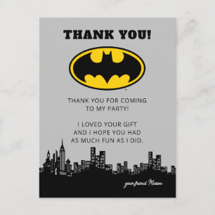 Batman Gotham City Birthday Thank You Postcard