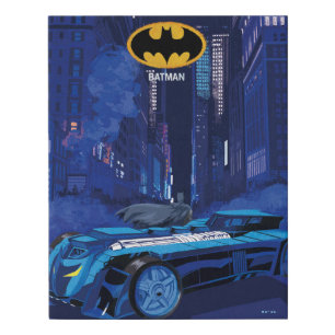 Batman Gotham City Night Patrol Faux Canvas Print