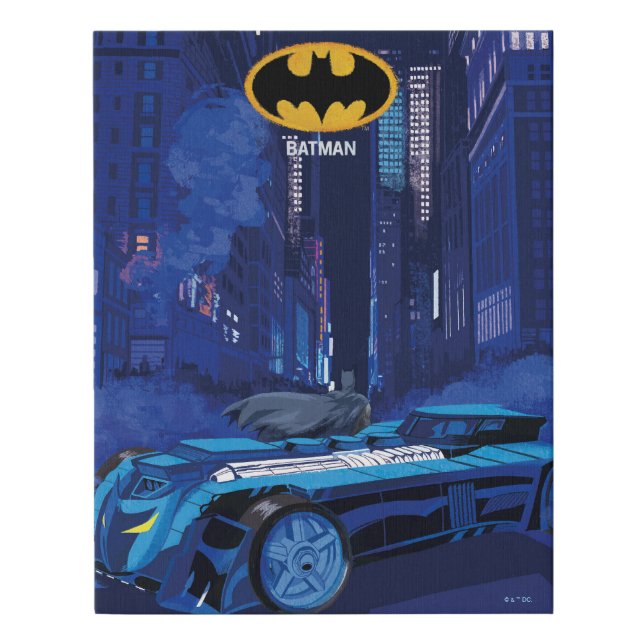 Batman Gotham City Night Patrol Faux Canvas Print (Front)