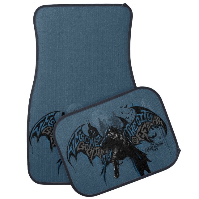 Batman Gotham City Paint Drip Graphic Car Floor Mat (Set)