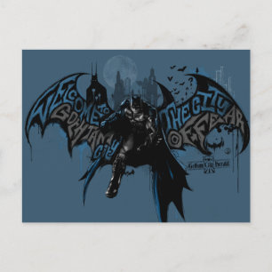 Batman Gotham City Paint Drip Graphic Postcard