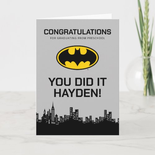 Batman _ Gotham City  Preschool Graduation Card