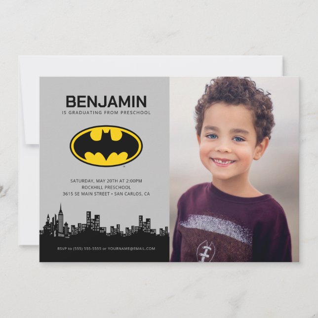 Batman - Gotham City | Preschool Graduation Invitation (Front)