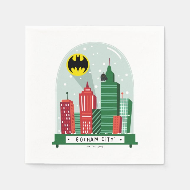 Batman Gotham City™ Snow Globe Graphic Napkins (Front)