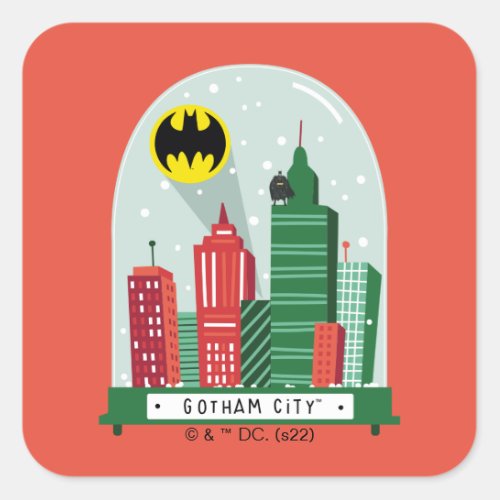 Batman Gotham City Snow Globe Graphic Square Sticker