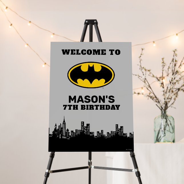 Batman - Gotham City | Super Hero Birthday Sign (In Situ (Stand))