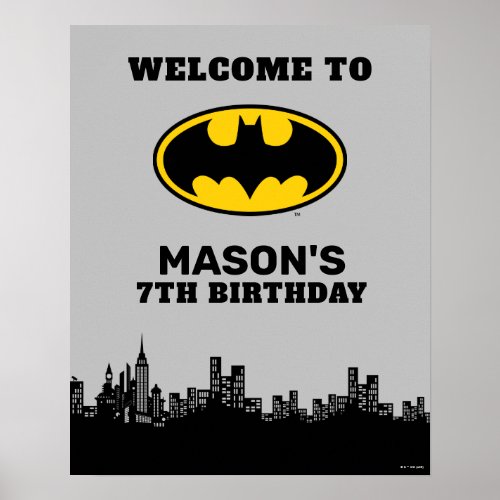 Batman _ Gotham City  Super Hero Birthday Sign