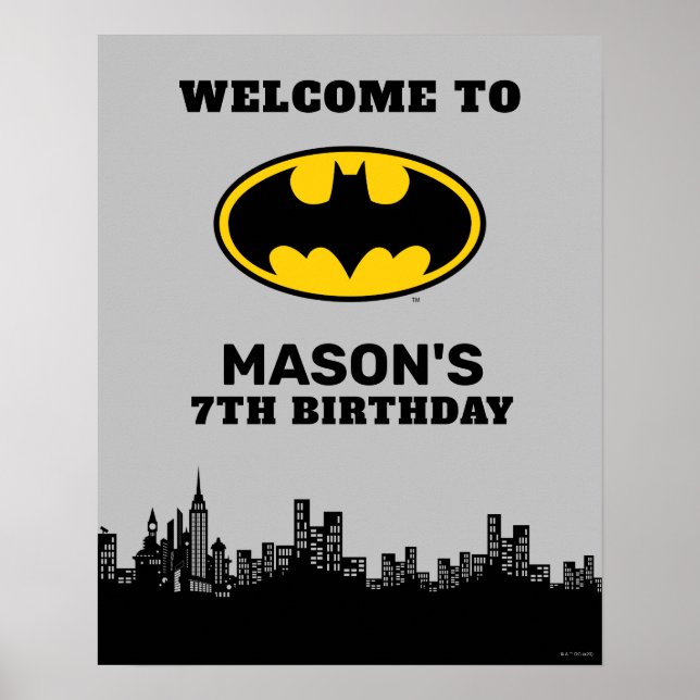 Batman - Gotham City | Super Hero Birthday Sign (Front)