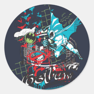 Batman Gotham Guardian Lineart Collage Classic Round Sticker