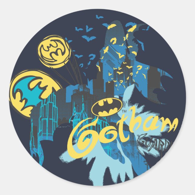 Batman Gotham Guardian Notebook Sketch Classic Round Sticker (Front)