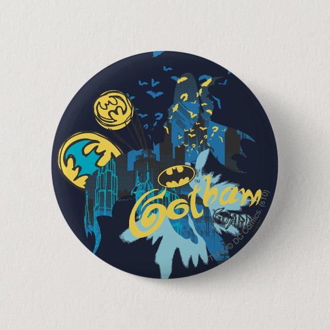 Batman Gotham Guardian Notebook Sketch Pinback Button (Front)