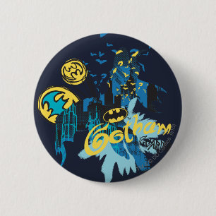 Batman Gotham Guardian Notebook Sketch Pinback Button
