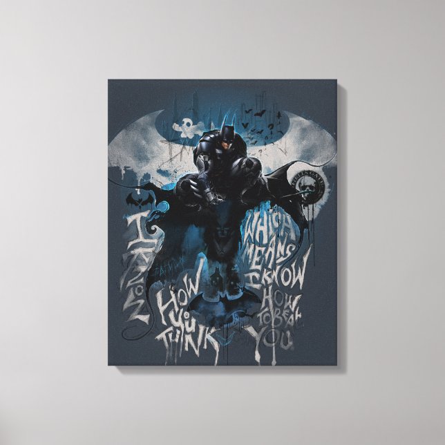 Batman Graffiti Graphic - I Know How You Think Canvas Print (Front)