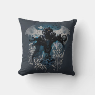 Batman Graffiti Graphic - I Know How You Think Throw Pillow
