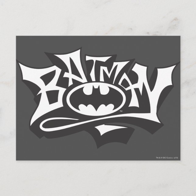 Batman | Graffiti Name Logo Postcard (Front)