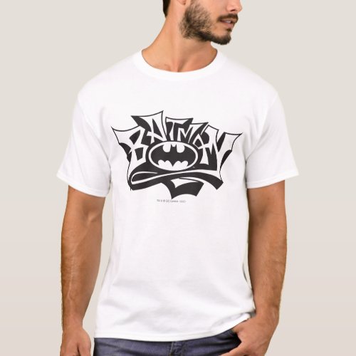 Batman  Graffiti Name Logo T_Shirt
