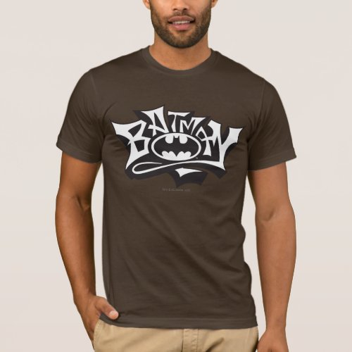 Batman  Graffiti Name Logo T_Shirt