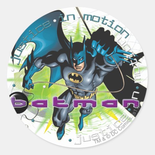 Batman Green Background Classic Round Sticker