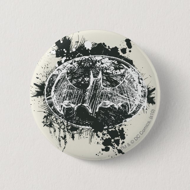 Batman Grunge Splatter Sketch Button (Front)