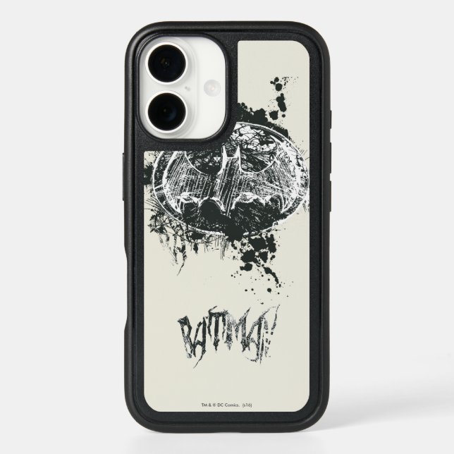 Batman Grunge Splatter Sketch Otterbox iPhone Case (Back)
