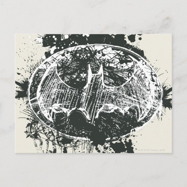 Batman Grunge Splatter Sketch Postcard (Front)
