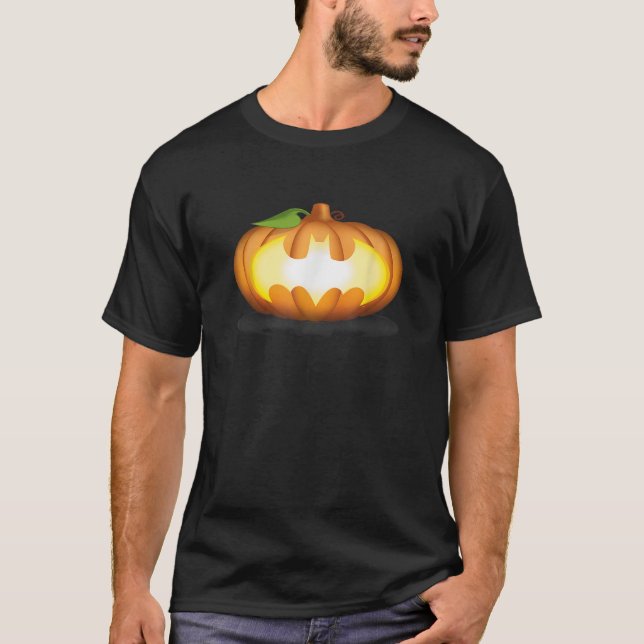 Batman Halloween Pumpkin Logo   T-Shirt (Front)