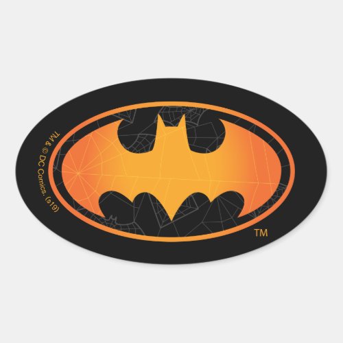 Batman  Halloween Web Logo Oval Sticker