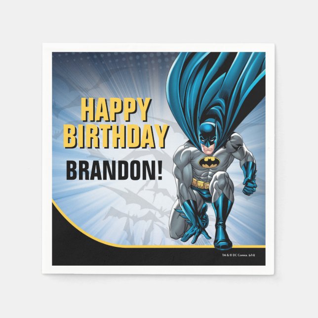 Batman | Happy Birthday Paper Napkins (Front)