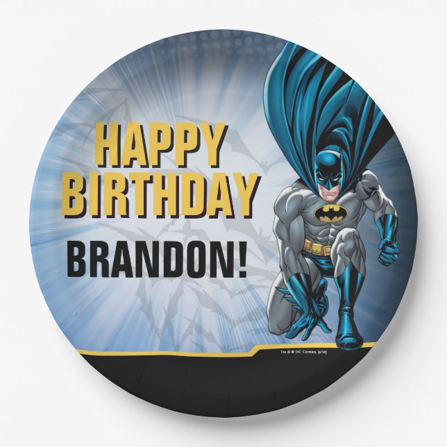 Batman | Happy Birthday Paper Plates (Front)