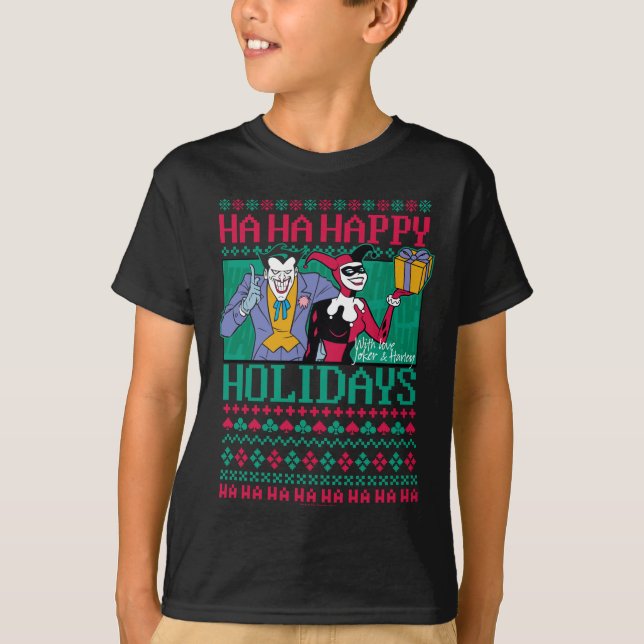 Batman | Happy Holidays Joker & Harley Quinn T-Shirt (Front)