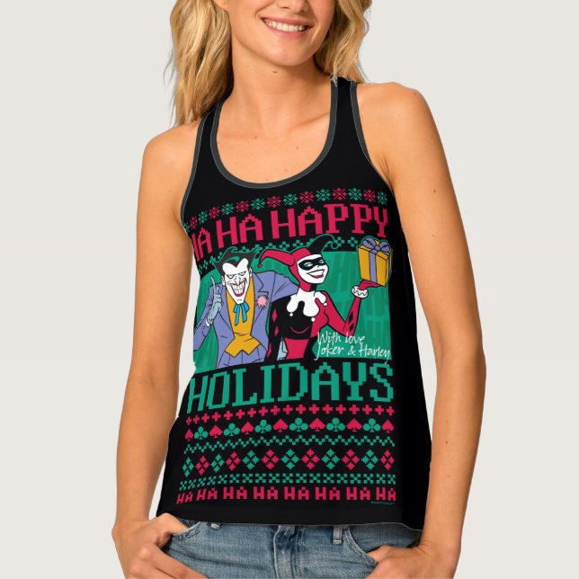 Batman | Happy Holidays Joker & Harley Quinn Tank Top (Front)
