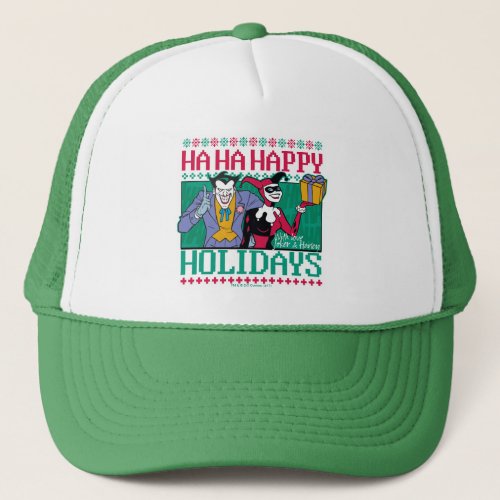 Batman  Happy Holidays Joker  Harley Quinn Trucker Hat
