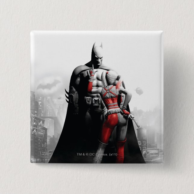 Batman & Harley Pinback Button (Front)
