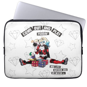 Batman   Harley Quinn "Come Out And Play Puddin'" Laptop Sleeve