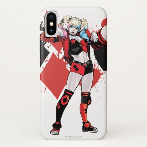 Batman | Harley Quinn Hearts & Diamonds Splatter iPhone X Case