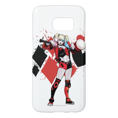 Batman  Harley Quinn Hearts  Diamonds Splatter Samsung Galaxy S7 Case